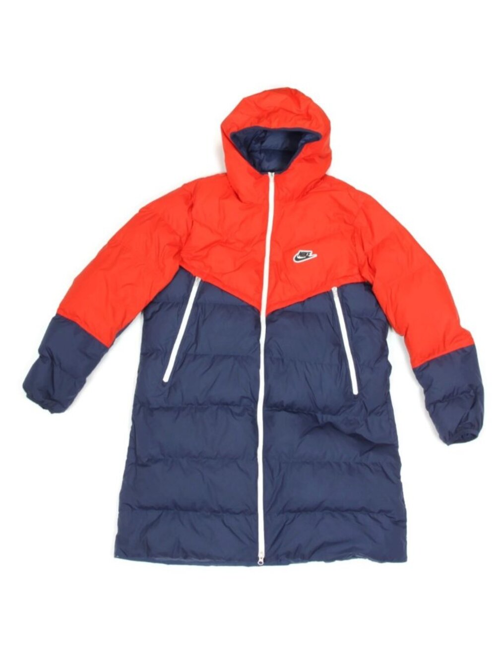 Nike Goose Down Fill Windrunner Storm Fit Parka Jacket Red Navy Men’s sz L /339